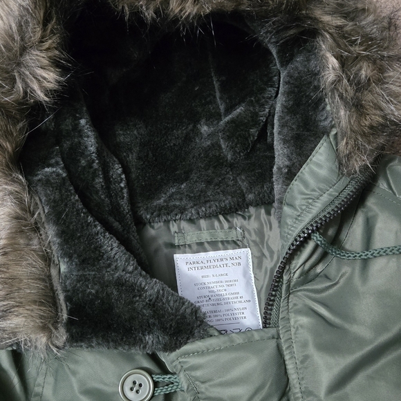Men's Green Parka Flyer's Man jacket. XL - Picture 4 of 12